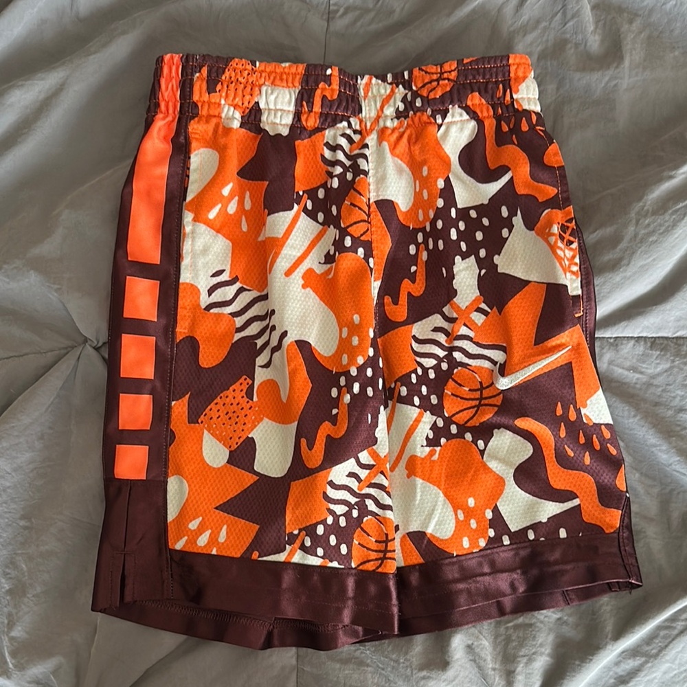 Nike Boys Medium Stylish Brown/Dark Red and Orange Men's Shorts